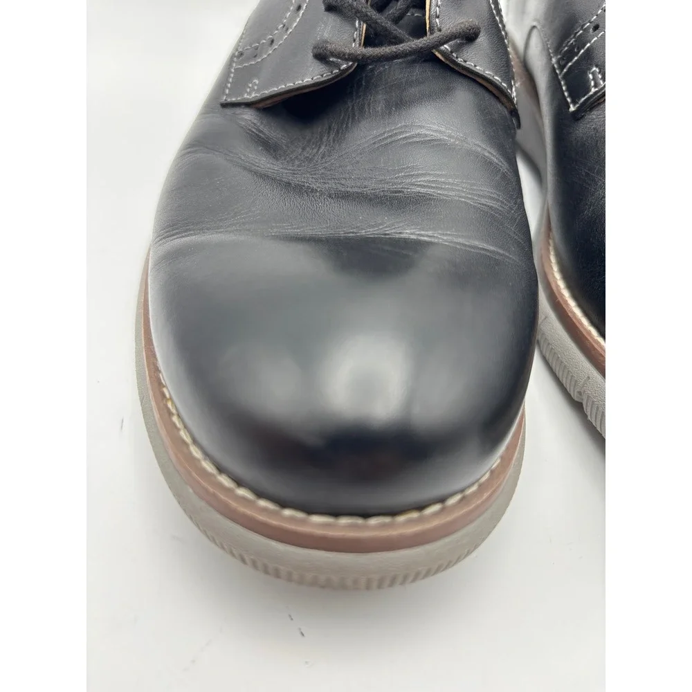 Johnston & Murphy Boys 5.5M Black Genuine Leather Oxford Derby Shoes Flex Sole